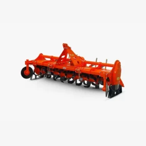 rotavator machine working in field for soil preparation