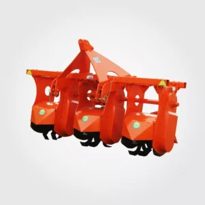 rotary weeder machine working in paddy field for weed removal and soil loosening